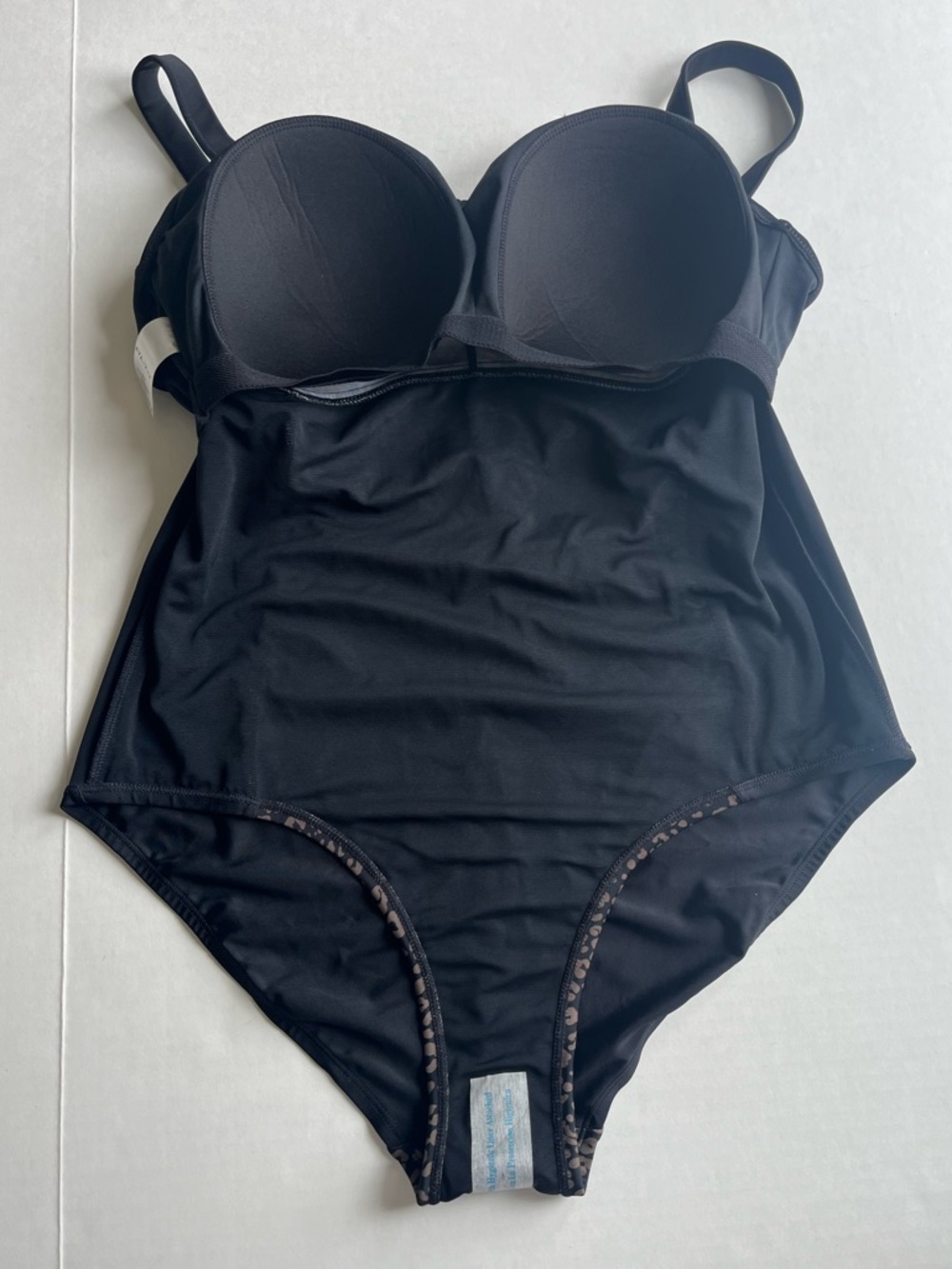 Ava & Viv Women’s Black Brown Leopard Print One Piece Slimming Swimsuit 18W - Picture 8 of 13